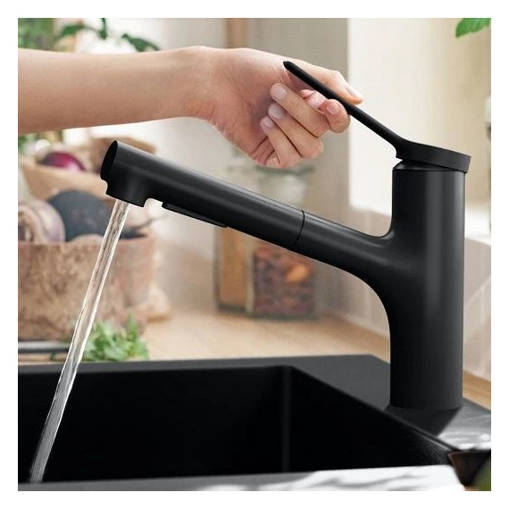 Смеситель для кухни Hansgrohe Zesis M33 74800670, чёрный матовый - фото 3