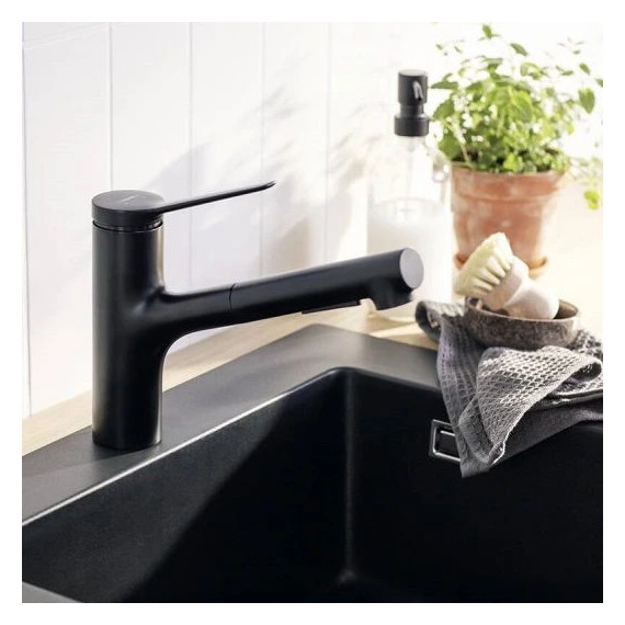 Смеситель для кухни Hansgrohe Zesis M33 74800670, чёрный матовый - фото 4