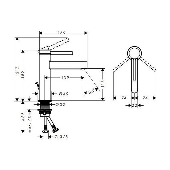 Смеситель для раковины Hansgrohe Finoris 76020700, белый матовый - фото 4