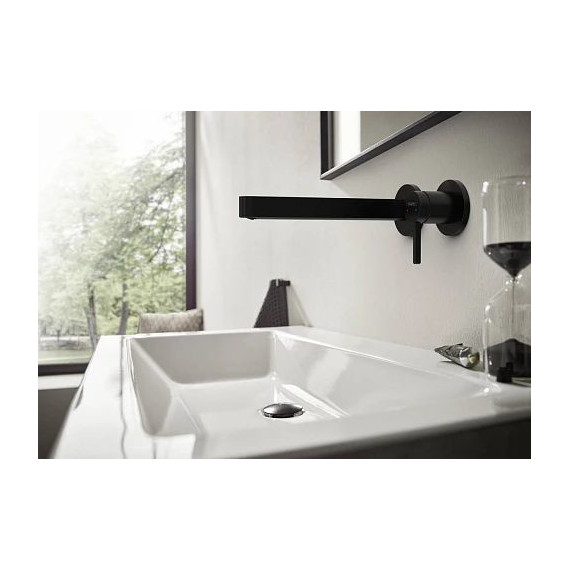 Смеситель для раковины настенный Hansgrohe Finoris 76050670, черный матовый - фото 2