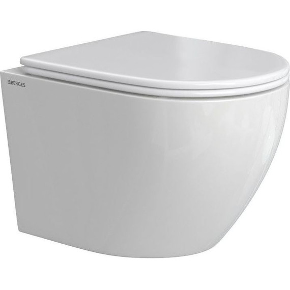 Унитаз подвесной Berges Wasserhaus Okus Rimless 081127 с тонкой крышкой микролифт - фото 