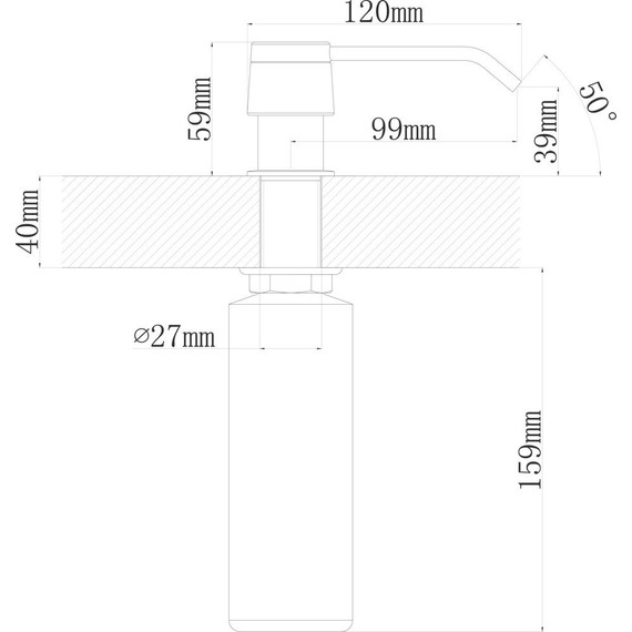 Дозатор для моющего средства Florentina Рондо FL 703.727.0000.501, нуар - фото 2
