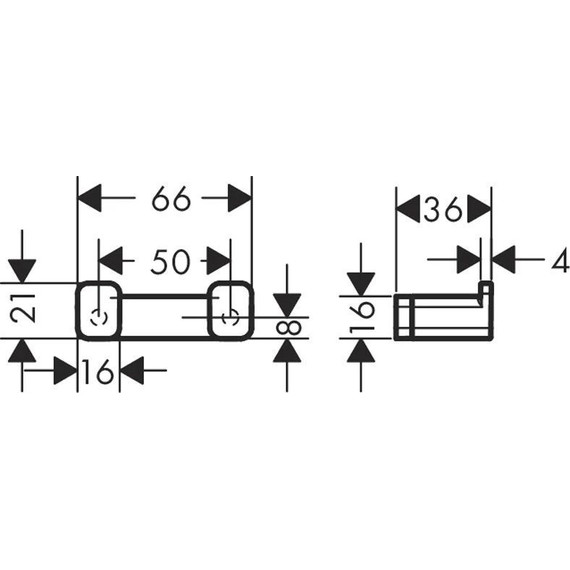 Двойной крючок Hansgrohe AddStoris 41755700, белый матовый - фото 2