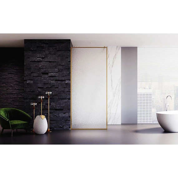 Душевая перегородка Veconi Korato 120 см KR81RG-120-06-C4 (стекло 8 мм) с кронштейном в комплекте, брашированное золото/матовое - фото 2