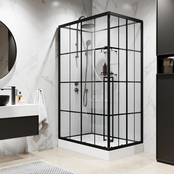 Душевая кабина Niagara Standart 100x80 см L ST100/80/15QL/KL/BKT, чёрный/прозрачное - фото, картинка 3 Душевая кабина Niagara Standart 100x80 см L ST100/80/15QL/KL/BKT, чёрный/прозрачное - фото 3