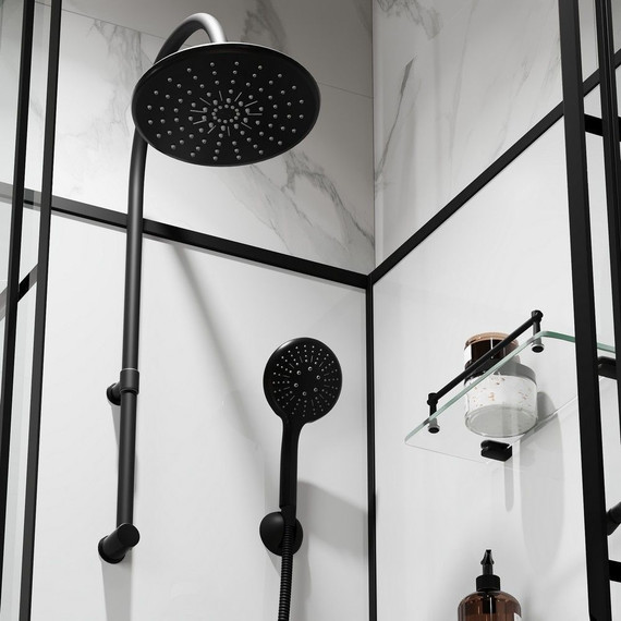 Душевая кабина Niagara Standart 100x80 см L ST100/80/15QL/KL/BKT, чёрный/прозрачное - фото, картинка 9 Душевая кабина Niagara Standart 100x80 см L ST100/80/15QL/KL/BKT, чёрный/прозрачное - фото 9