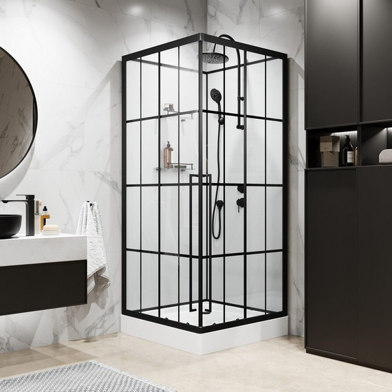 Душевая кабина Niagara Standart 90x90 см R ST90/15QR/KL/BKT, чёрный/прозрачное - фото, картинка 2 Душевая кабина Niagara Standart 90x90 см R ST90/15QR/KL/BKT, чёрный/прозрачное - фото 2