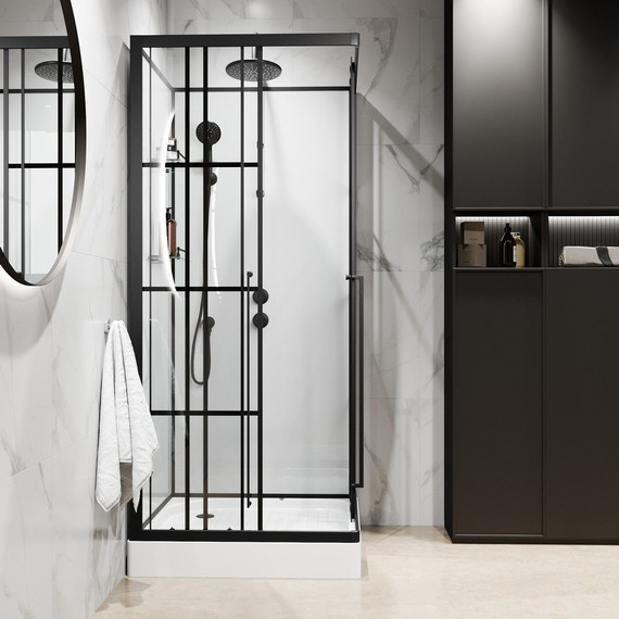 Душевая кабина Niagara Standart 100x100 см R ST100/15QR/KL/BKT, чёрный/прозрачное - фото, картинка 3 Душевая кабина Niagara Standart 100x100 см R ST100/15QR/KL/BKT, чёрный/прозрачное - фото 3