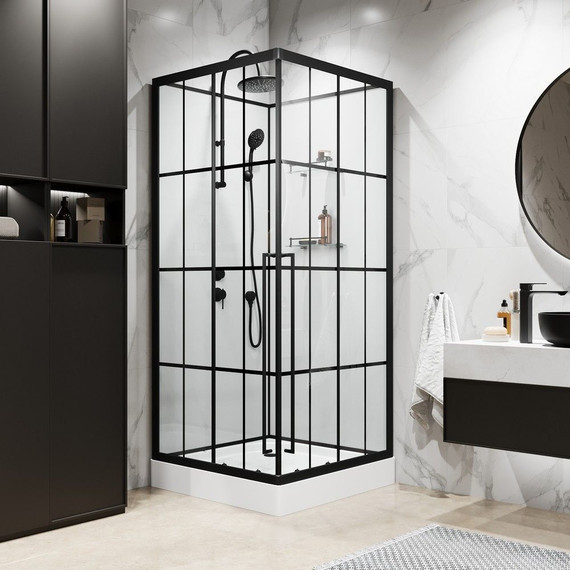 Душевая кабина Niagara Standart 90x90 см L ST90/15QL/KL/BKT, чёрный/прозрачное - фото, картинка 2 Душевая кабина Niagara Standart 90x90 см L ST90/15QL/KL/BKT, чёрный/прозрачное - фото 2