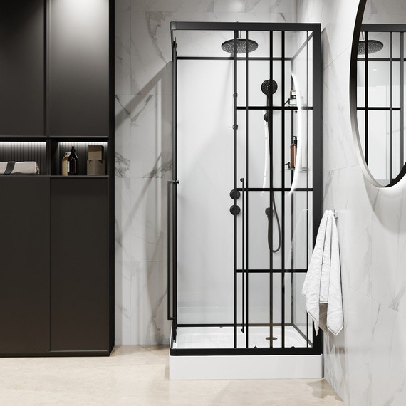 Душевая кабина Niagara Standart 100x100 см L ST100/15QL/KL/BKT, чёрный/прозрачное - фото, картинка 3 Душевая кабина Niagara Standart 100x100 см L ST100/15QL/KL/BKT, чёрный/прозрачное - фото 3