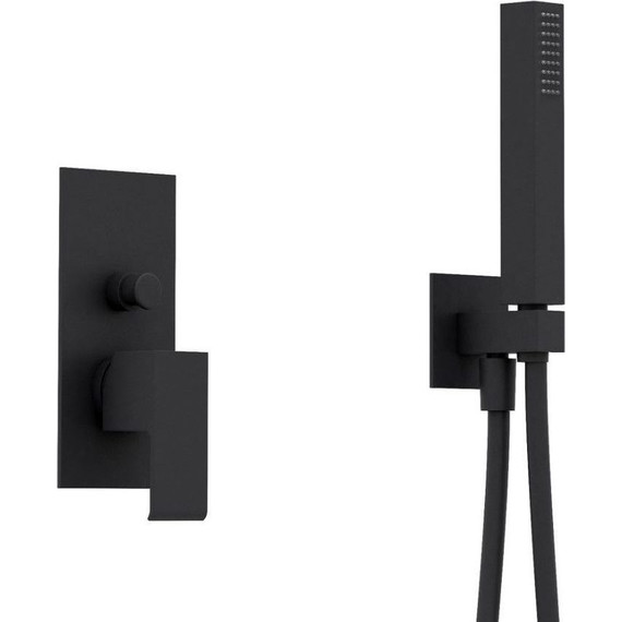 Душевая система для душа Cezares PORTA-DSIPQ-25-NOP (верхний душ 250x250 мм) чёрный матовый, Цвет производителя: чёрный матовый - фото 2