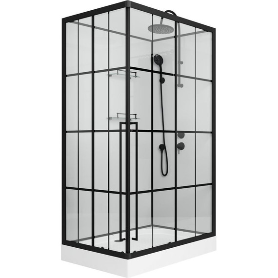 Душевая кабина Niagara Standart 100x80 см R ST100/80/15QR/KL/BKT, чёрный/прозрачное - фото, картинка 2 Душевая кабина Niagara Standart 100x80 см R ST100/80/15QR/KL/BKT, чёрный/прозрачное - фото 2