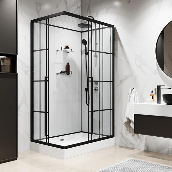 Душевая кабина Niagara Standart 100x80 см R ST100/80/15QR/KL/BKT, чёрный/прозрачное - фото, картинка 4 Душевая кабина Niagara Standart 100x80 см R ST100/80/15QR/KL/BKT, чёрный/прозрачное - фото 4