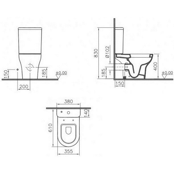 Унитаз-компакт Vitra Zentrum 9012B003-7204 с крышкой микролифт : купить ...