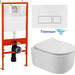 Инсталляция с подвесным унитазом комплект: BelBagno BB026/BB042BL с подвесным безободковым унитазом Soft-Tor BB084CH-TOR/SC сиденье микролифт, крепление, кнопка смыва белая - фото 