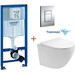 Инсталляция с подвесным унитазом комплект: Grohe Rapid SL 38772001 с подвесным безободковым унитазом Aquatek Европа AQ1900T-00 сиденье микролифт, крепление, кнопка смыва хром (Система смыва торнадо), Цвет производителя: белый - фото 