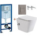 Инсталляция с подвесным унитазом комплект: Grohe Rapid SL 38772001+38732A00 с подвесным безободковым унитазом-биде BelBagno Due BB3103CHR-BS/SC сиденье микролифт, крепление, кнопка смыва графит глянцевый, Цвет производителя: графит - фото 