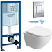 Инсталляция с подвесным унитазом комплект: Grohe Rapid SL 38772001 с подвесным безободковым унитазом BelBagno Uno-Tor BB5177CH-TOR/SC сиденье микролифт, крепление, кнопка смыва хром (Система смыва торнадо) - фото 