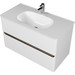 Тумба подвесная с раковиной Mirsant Savag 100 см (раковина Astra 100), белый глянцевый - фото 
