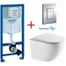 Инсталляция с подвесным унитазом комплект: Grohe Rapid SL 38772001 с подвесным безободковым унитазом Azario Grado AZ-0046-UQ1 сиденье микролифт, крепление, кнопка смыва хром (система смыва Торнадо) - фото 